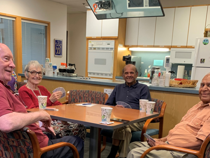 Cardplayers gather at the Turner Senior Center