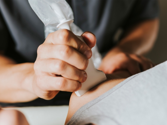 person getting a closeup ultrasound